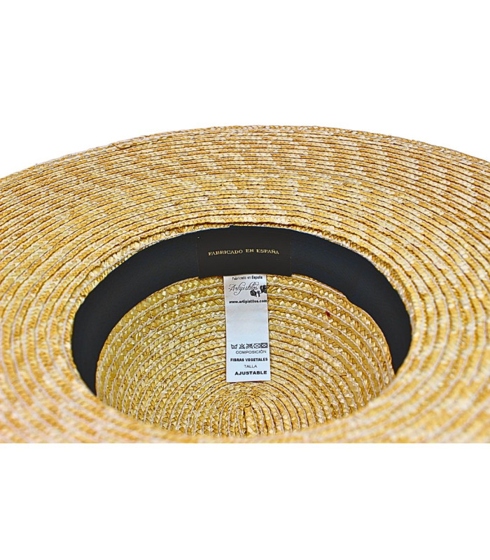 CHAPEAU DE PAILLE NATURELLE TRESSÉE POUR FEMME – AJUSTABLE