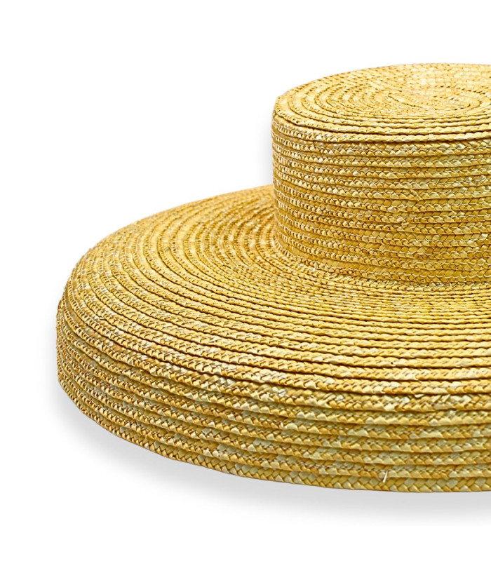 CHAPEAU DE PAILLE NATURELLE TRESSÉE POUR FEMME – AJUSTABLE