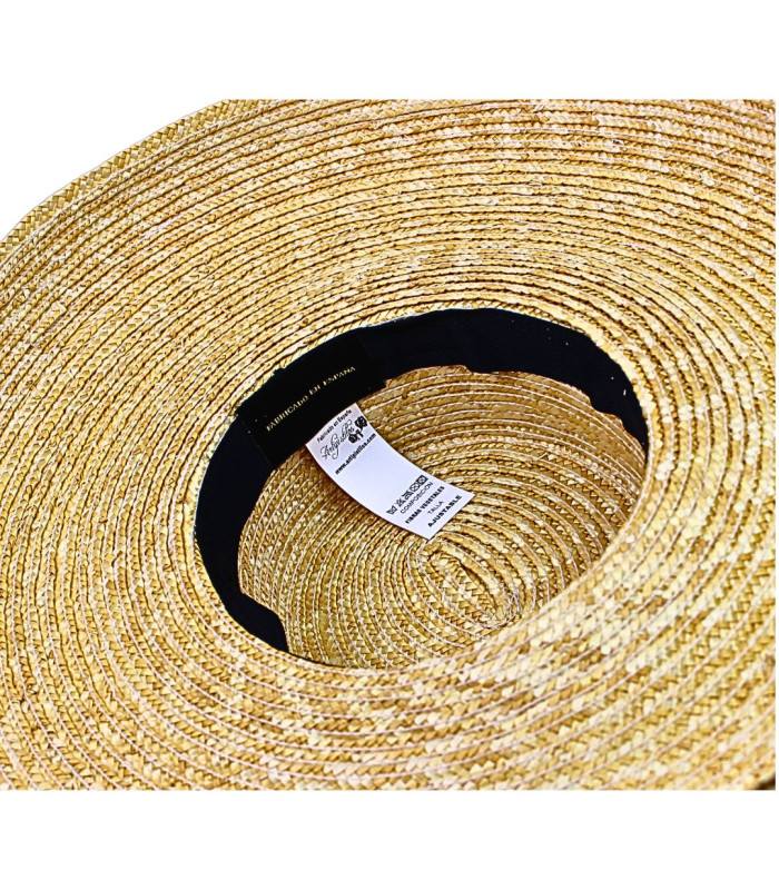 CHAPEAU DE PAILLE NATURELLE TRESSÉE POUR FEMME – AJUSTABLE