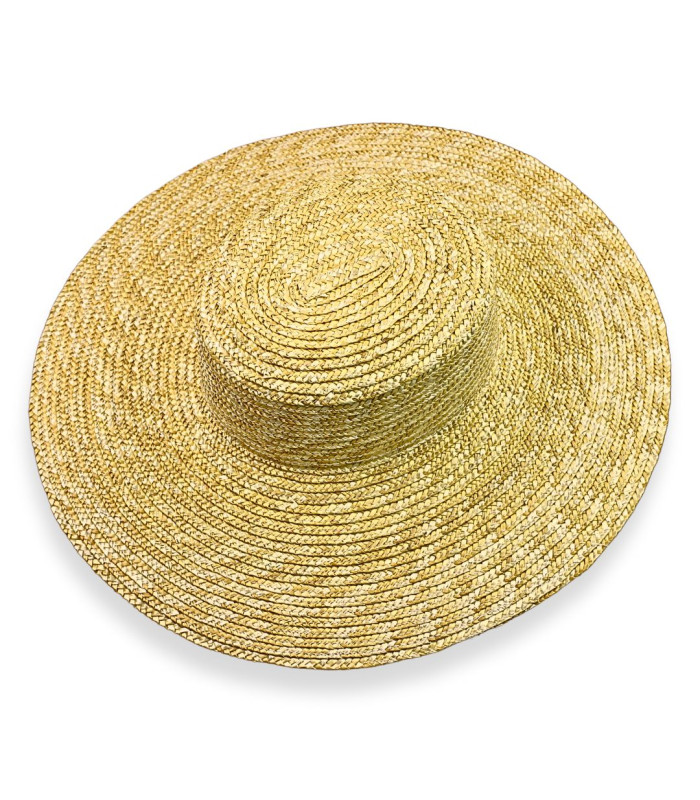 CHAPEAU DE PAILLE NATURELLE TRESSÉE POUR FEMME – TAILLE UNIQUE AJUSTABLE