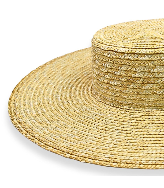 CANOTIER EN PAILLE NATURELLE TRESSÉE POUR FEMME – AJUSTABLE