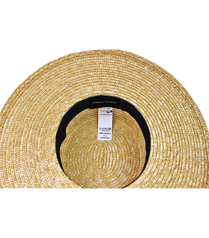 CANOTIER EN PAILLE NATURELLE TRESSÉE POUR FEMME – AJUSTABLE