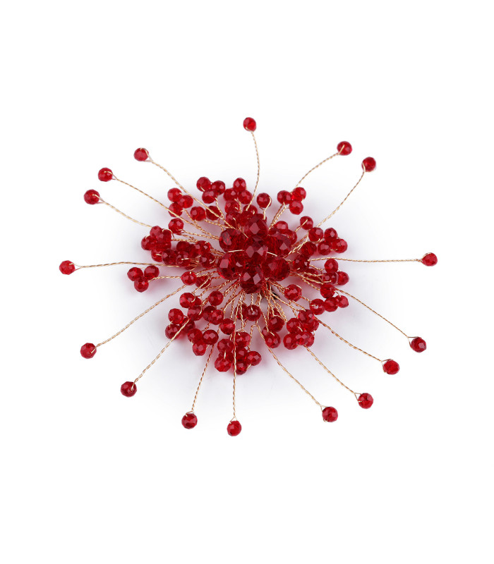 BROCHE ARTISANALE AVEC PERLES DE VERRE