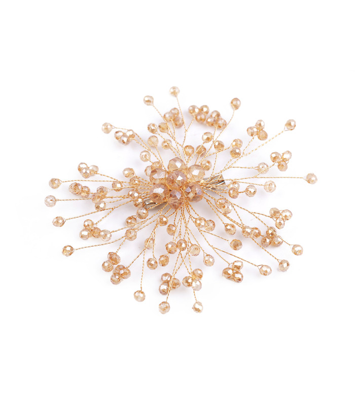 BROCHE ARTISANALE AVEC PERLES DE VERRE