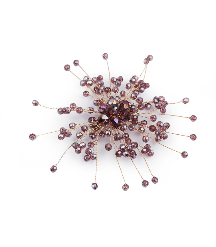 BROCHE ARTISANALE AVEC PERLES DE VERRE
