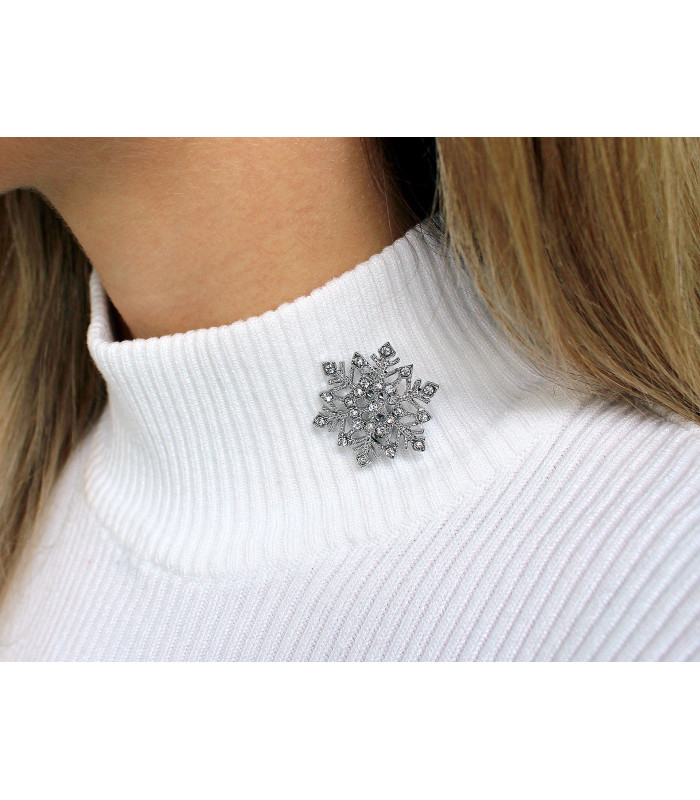 BROCHE FLOCON DE NEIGE AVEC STRASS