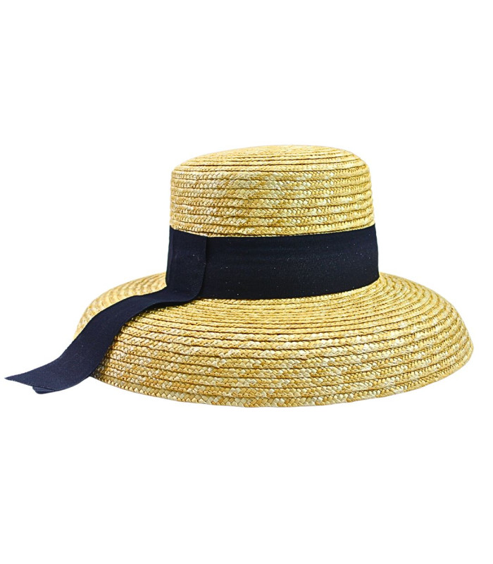 PAMELA EN PAILLE NATURELLE TRESSÉE AVEC RUBAN – AJUSTABLE