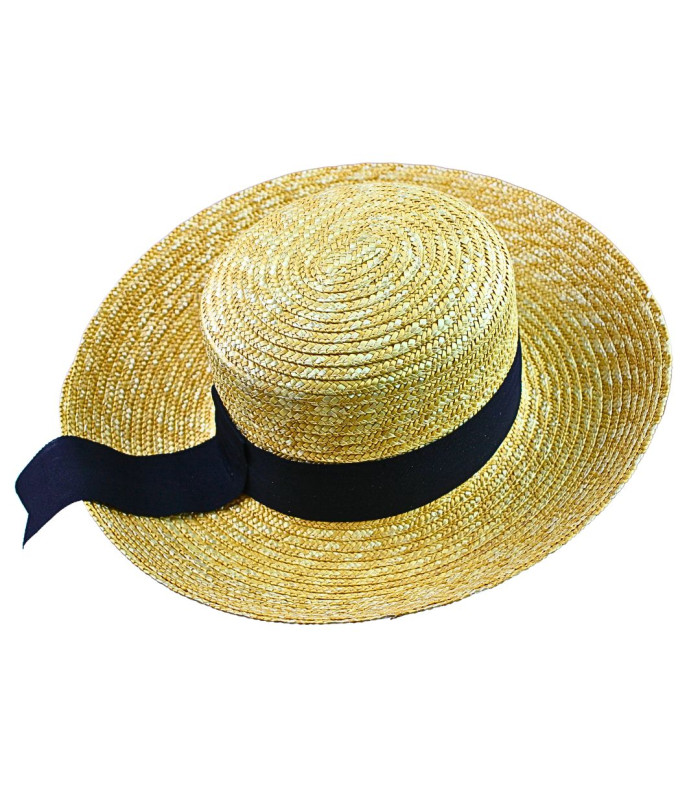 PAMELA EN PAILLE NATURELLE TRESSÉE AVEC RUBAN – AJUSTABLE