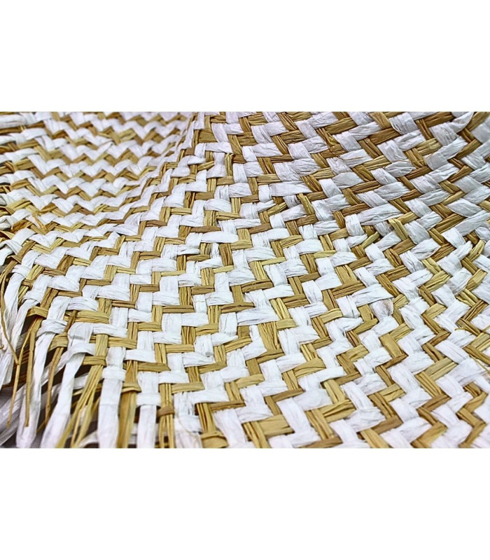 CAPELINE MÉLANGÉE EN FIBRE DE PAPIER ET RAFIA EN MOTIF ZIGZAG