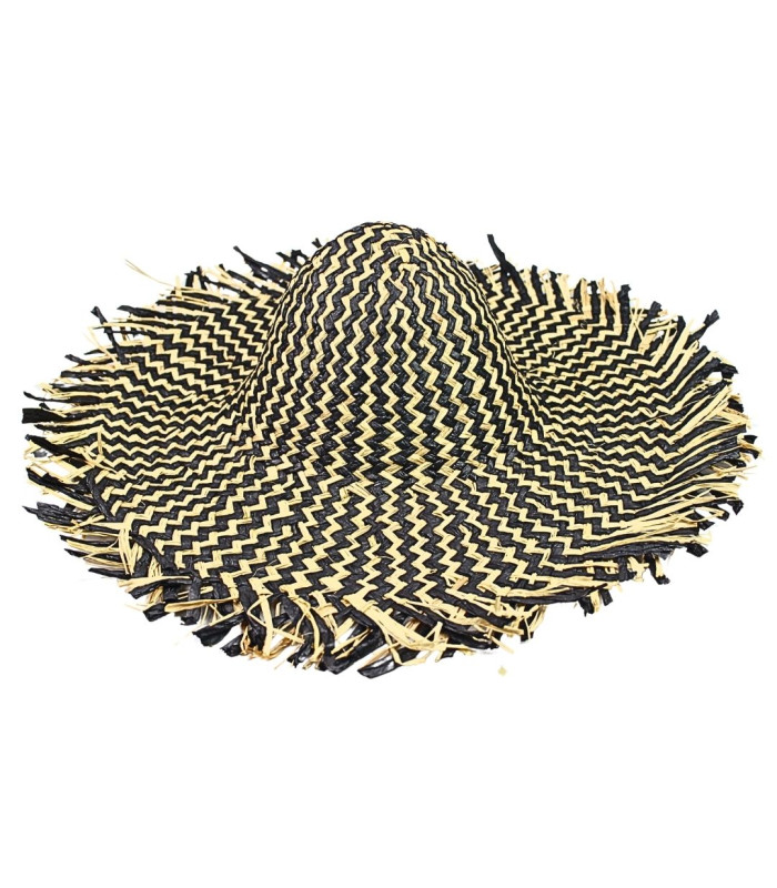 CAPELINE MÉLANGÉE EN FIBRE DE PAPIER ET RAFIA EN MOTIF ZIGZAG