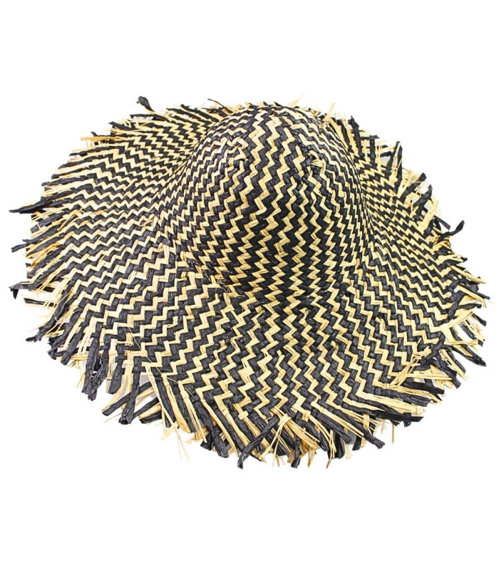 CAPELINE MÉLANGÉE EN FIBRE DE PAPIER ET RAFIA EN MOTIF ZIGZAG