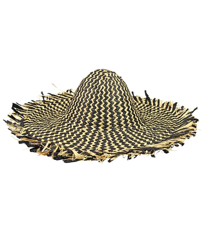 CAPELINE MÉLANGÉE EN FIBRE DE PAPIER ET RAFIA EN MOTIF ZIGZAG