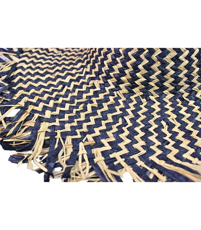 CAPELINE MÉLANGÉE EN FIBRE DE PAPIER ET RAFIA EN MOTIF ZIGZAG