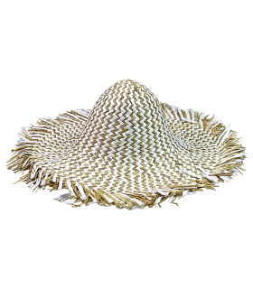 CAPELINE MÉLANGÉE EN FIBRE DE PAPIER ET RAFIA EN MOTIF ZIGZAG