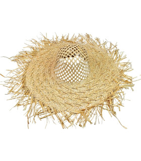 CAPELINE EN RAFIA 100 % AVEC CALOTTE AJOURÉE
