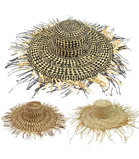 CAPELINE EN RAFIA 100 % ET FIBRE DE PAPIER TORSADÉE