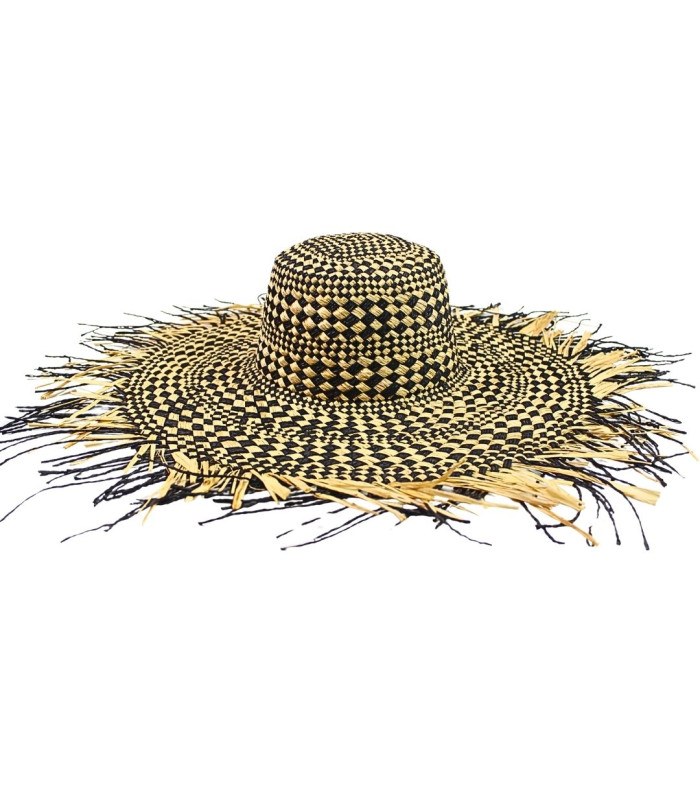 CAPELINE EN RAFIA 100 % ET FIBRE DE PAPIER TORSADÉE