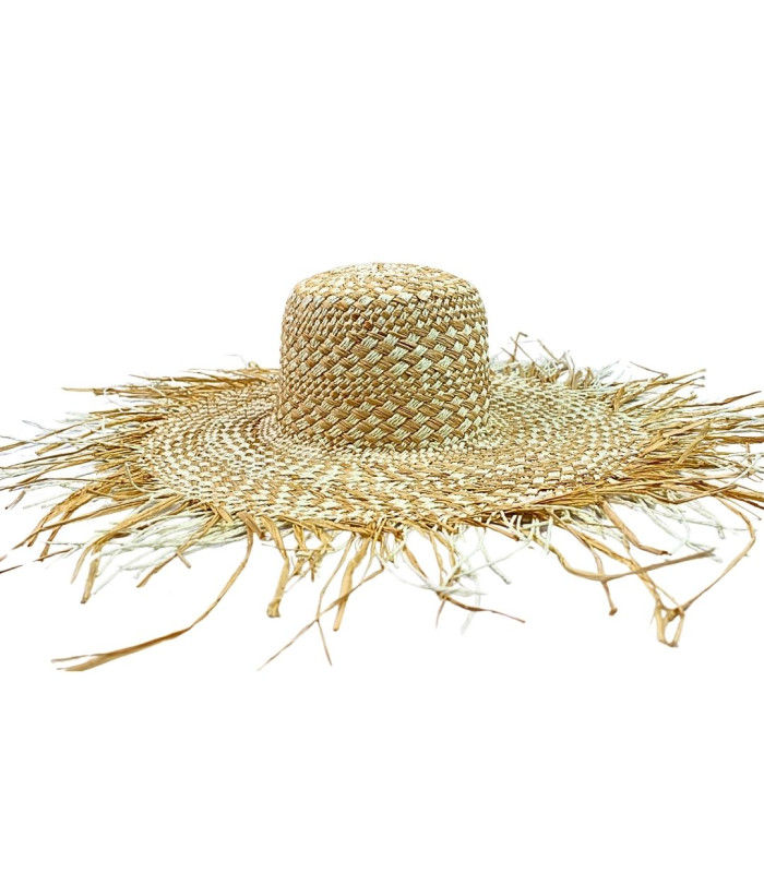 CAPELINE EN RAFIA 100 % ET FIBRE DE PAPIER TORSADÉE