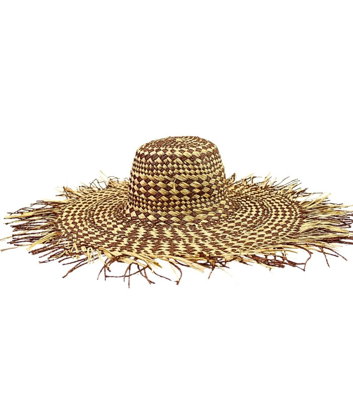 CAPELINE EN RAFIA 100 % ET FIBRE DE PAPIER TORSADÉE