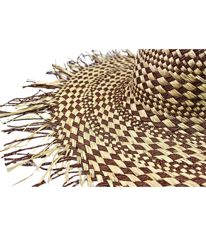 CAPELINE EN RAFIA 100 % ET FIBRE DE PAPIER TORSADÉE