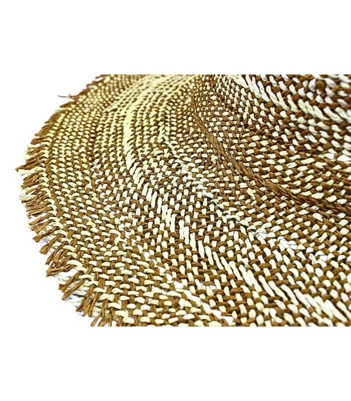 CAPELINE EN FIBRE DE PAPIER BICOLORE AVEC FINITION À FRANGES