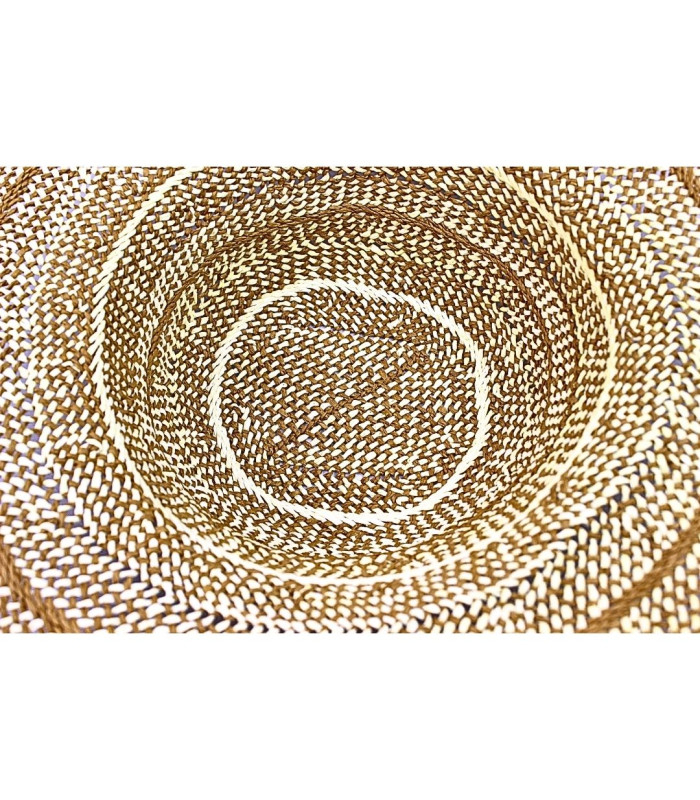 CAPELINE EN FIBRE DE PAPIER BICOLORE AVEC FINITION À FRANGES