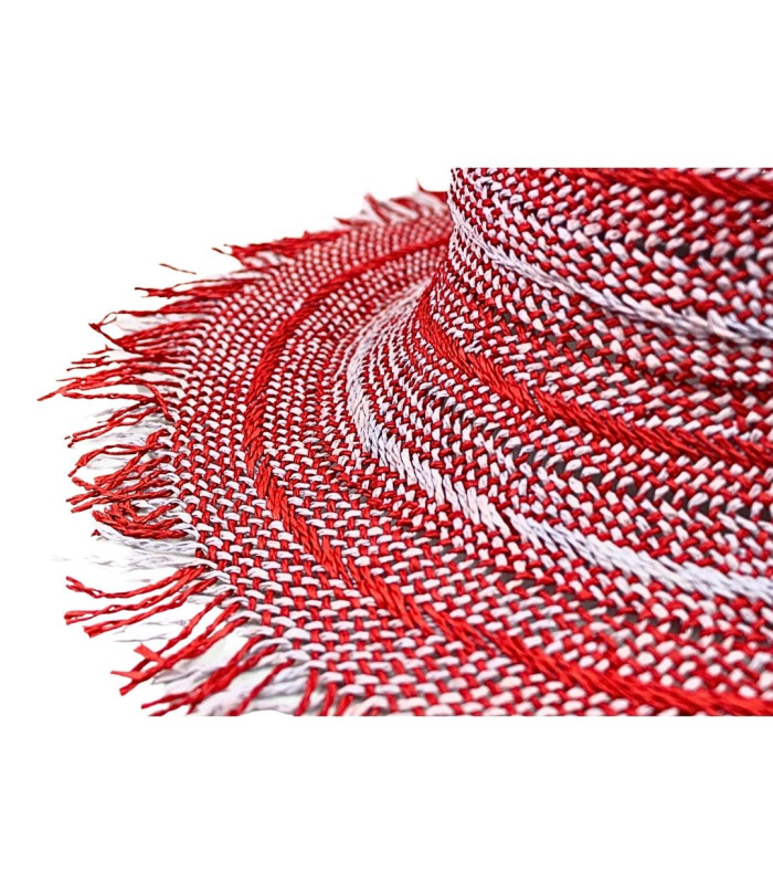 CAPELINE EN FIBRE DE PAPIER BICOLORE AVEC FINITION À FRANGES