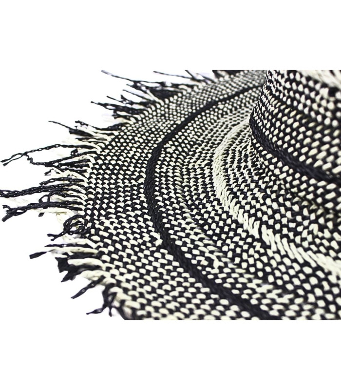 CAPELINE EN FIBRE DE PAPIER BICOLORE AVEC FINITION À FRANGES