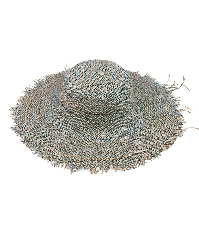 CAPELINE EN FIBRE DE PAPIER BICOLORE AVEC FINITION À FRANGES