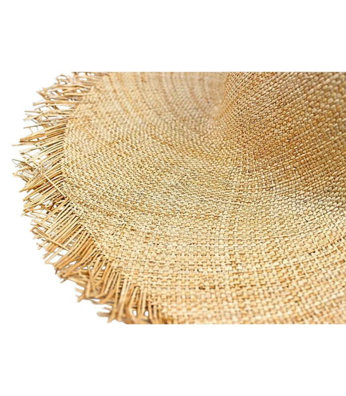 CAPELINE TRESSÉE EN FIBRES VÉGÉTALES – FINITION À FRANGES