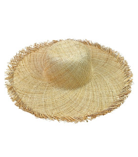 CAPELINE TRESSÉE EN FIBRES VÉGÉTALES – FINITION À FRANGES