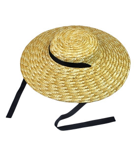 PAMELA EN PAILLE NATURELLE TRESSÉE AVEC RUBAN – AJUSTABLE