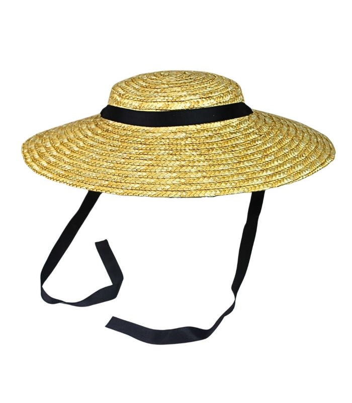 PAMELA EN PAILLE NATURELLE TRESSÉE AVEC RUBAN – AJUSTABLE