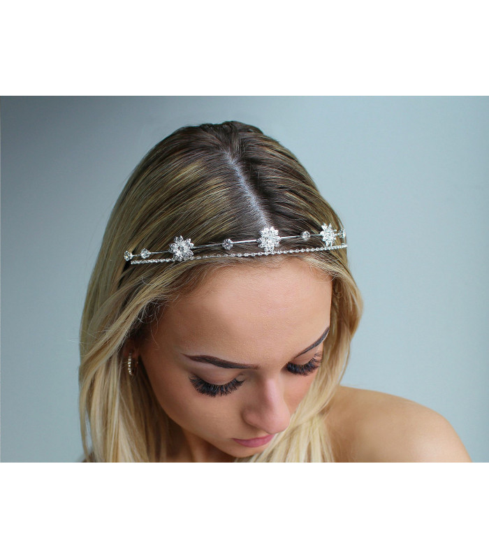 TIARA À DOUBLE RANGÉE DE STRASS