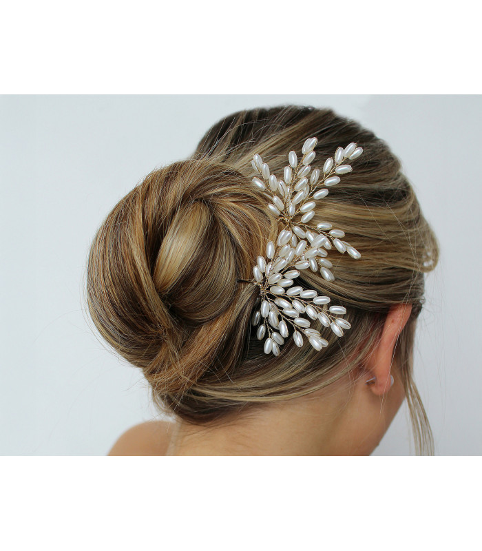 ÉPINGLES À CHEVEUX AVEC PERLES IMITATION – LOT DE 2