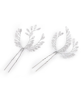 ÉPINGLE À CHEVEUX AVEC PERLES EN VERRE TAILLÉES – LOT DE 2