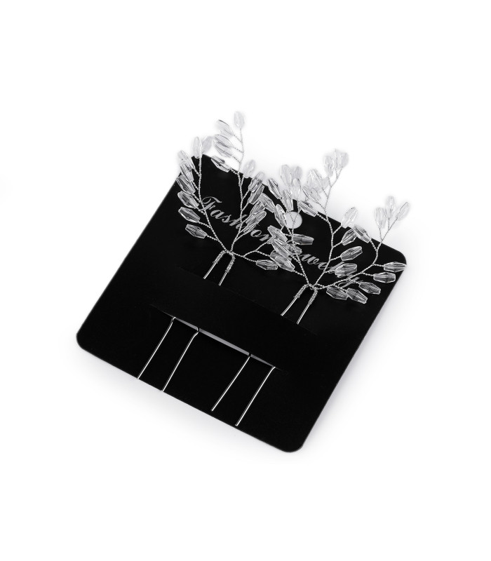 ÉPINGLE À CHEVEUX AVEC PERLES EN VERRE TAILLÉES – LOT DE 2