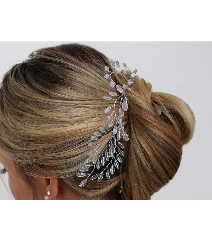 ÉPINGLE À CHEVEUX AVEC PERLES EN VERRE TAILLÉES – LOT DE 2