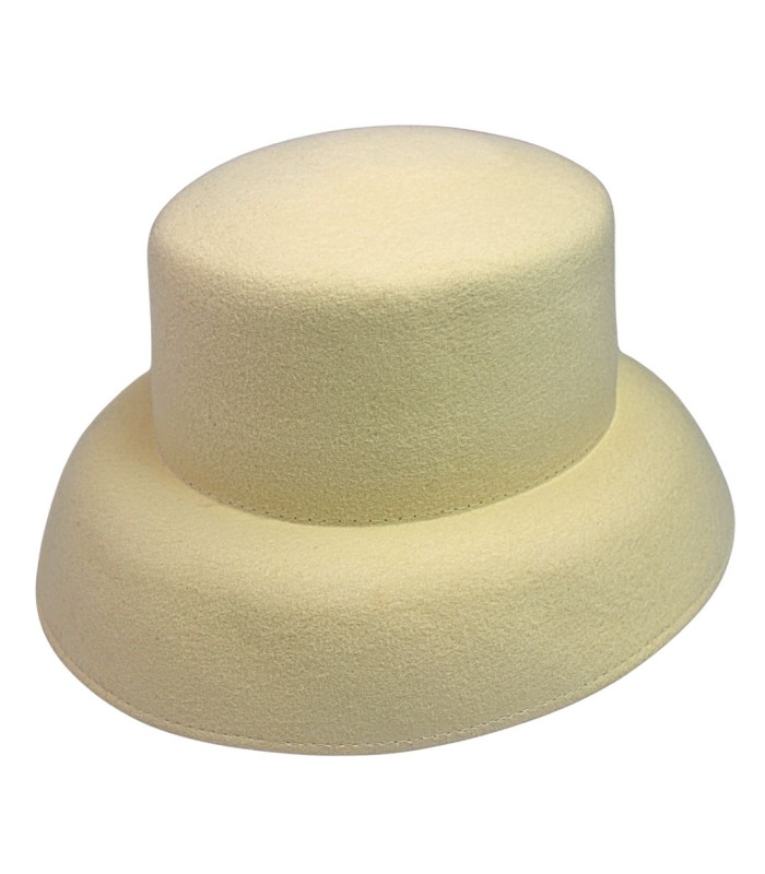 CHAPEAU/PAMELA EN FEUTRE 100% LAINE – AJUSTABLE ET INDÉFORMABLE