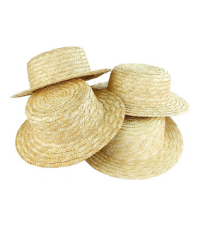 Canotier Enfant en Paille Tressée Naturelle - 5 Tailles