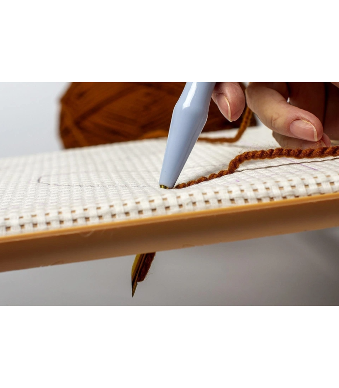 STYLO DE BRODERIE AVEC AIGUILLE PERFORATRICE CREUSE (GRIS CLAIR)