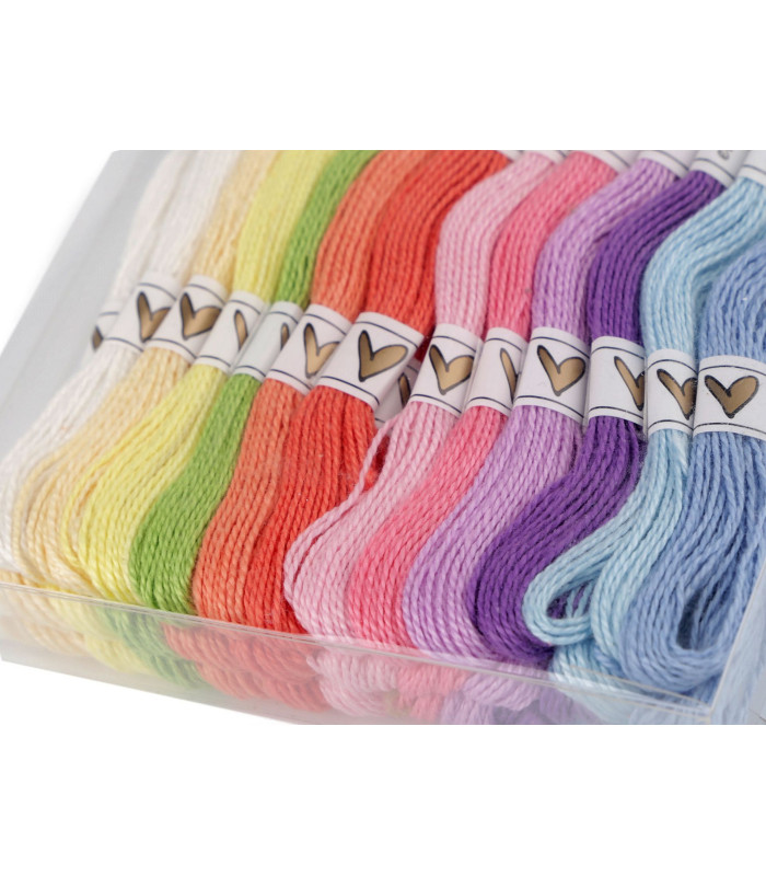 FIL À BRODER COTON MOULINÉ – SET DE 36 PCS – 8 M