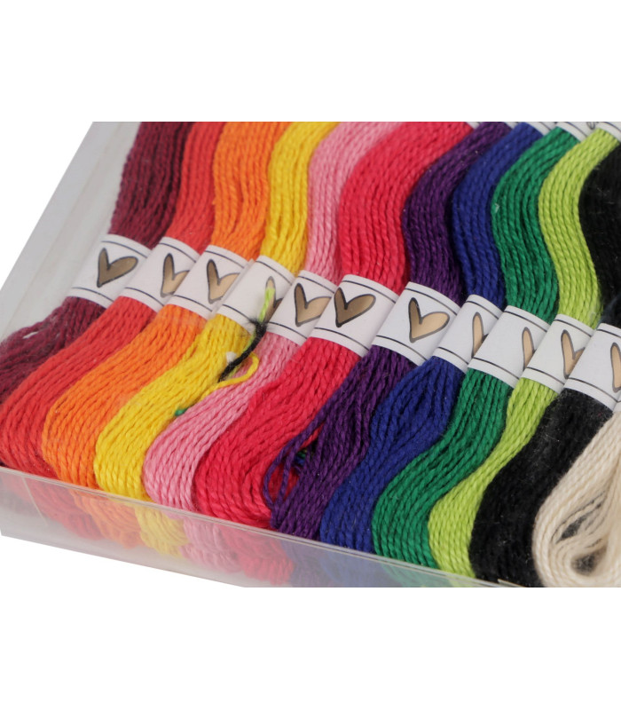 FIL À BRODER COTON MOULINÉ – SET DE 36 PCS – 8 M