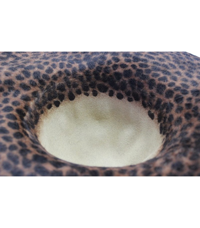 Capeline en 100% Poil de Lapin – Imprimé Léopard Bicolore