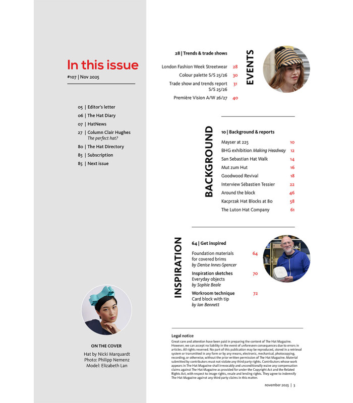 Numéro 107 (novembre 2025) de The Hat Magazine