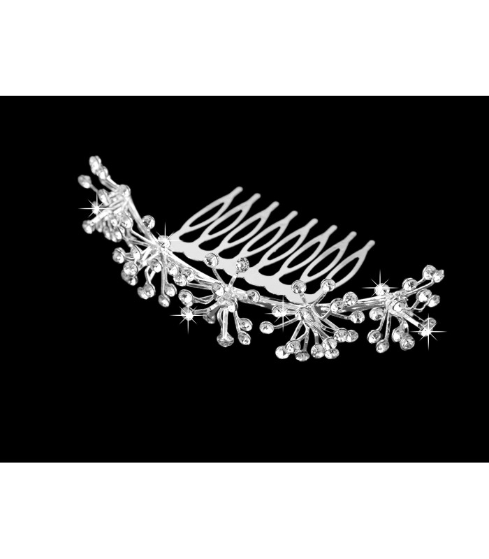 PEIGNE À CHEVEUX AVEC STRASS ET FLEURS