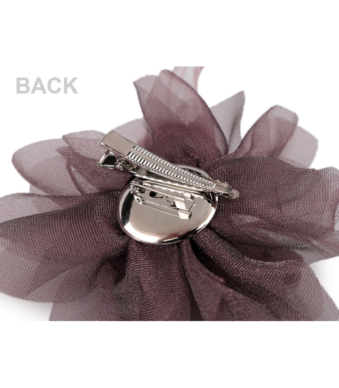 Broche avec Perles en Cristal Taillées et Plumes