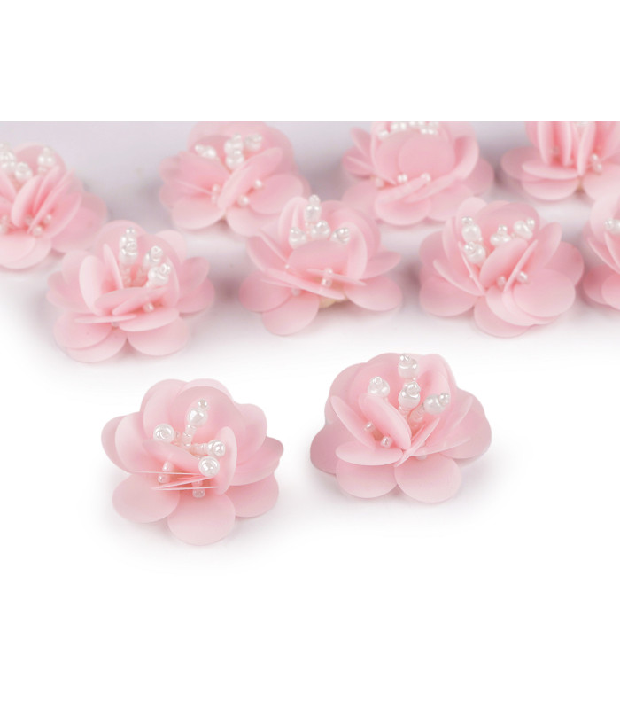 Fleur en Paillettes avec Perles Ø 3,8 cm