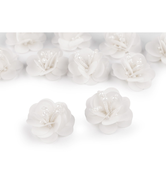 Fleur en Paillettes avec Perles Ø 3,8 cm