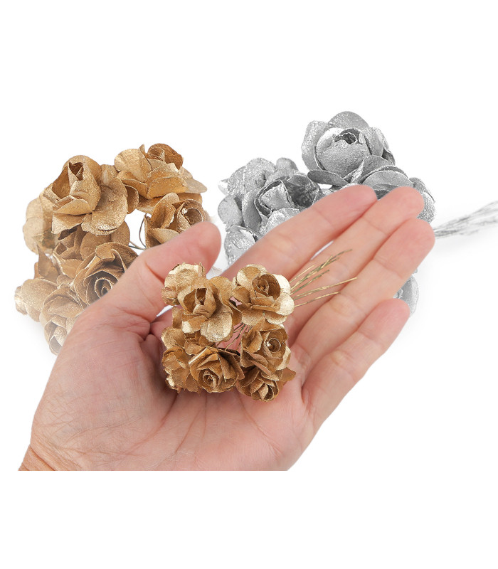 Mini rose artificielle 2 × 7 cm